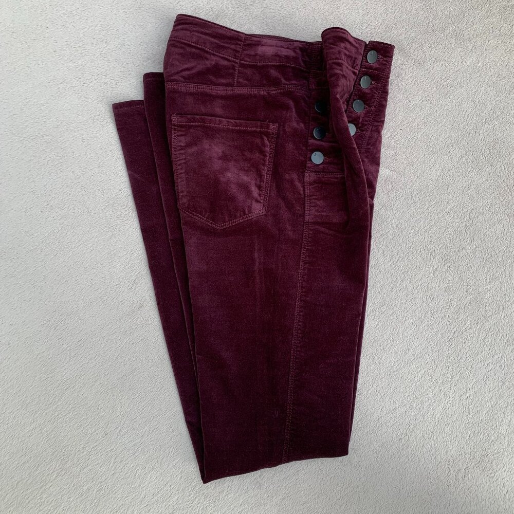J Brand Natasha Women's Sky High Skinny Velour Button Fly Pants Sz25